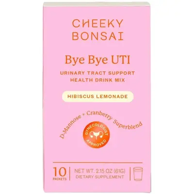 Bye Bye UTI by Cheeky Bonsai | Edible Dietary Healthcare Drink Mix | Hibiscus Lemonade Urinary Tract Support | With D Mannose...