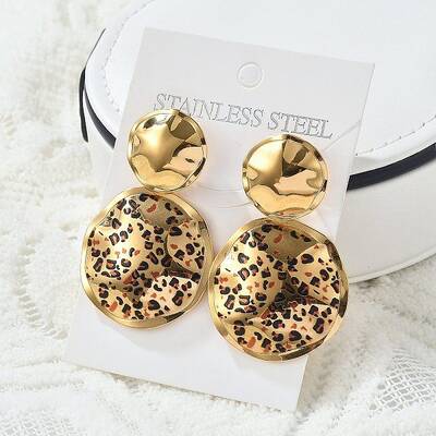304 Stainless Steel Enamel Stud Earrings