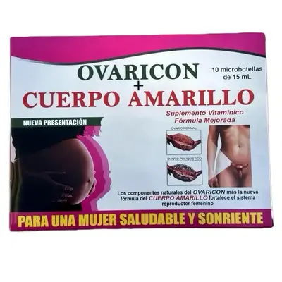 Ovaricon Cuerpo Amarillo Mujer Dietary Supplement - 10 Microdoses of Vitamin B1 B2 B3 MSM Glucosamine & Omega for Healthcare ...