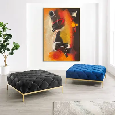 Abstract Orange Wall Hanging Artwork Colorful Acrylic Wall Art Original Minimalist Decor for Office | ORANGE MOOD