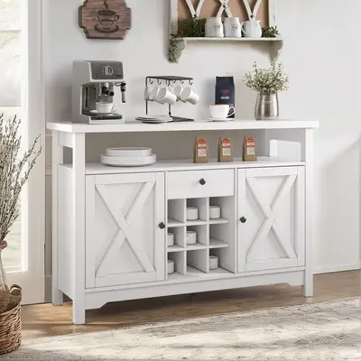 HOMBCK Farmhouse Coffee Bar Cabinet, 47\