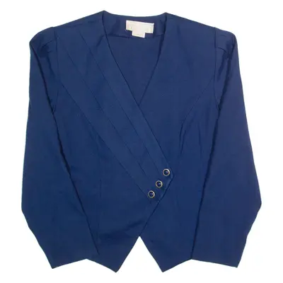 NANCY G Womens Blazer Jacket Blue 90s S