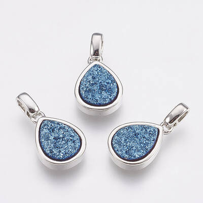 Natural Druzy Agate Pendants