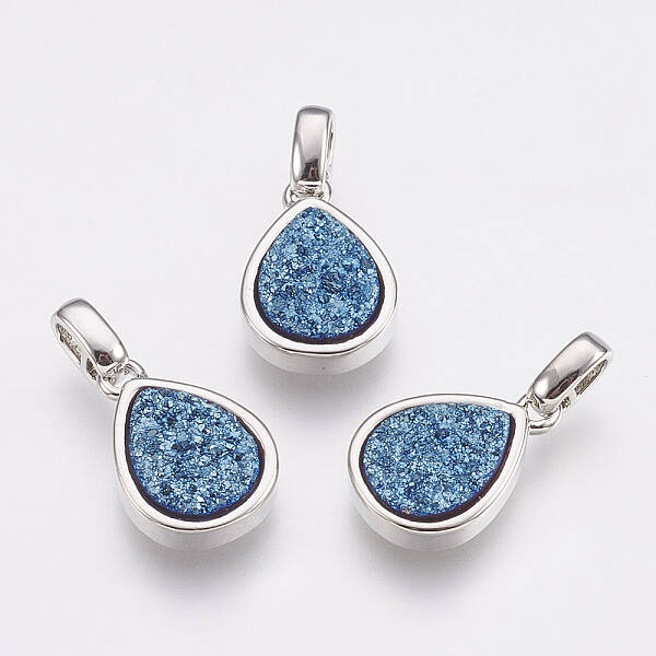 Natural Druzy Agate Pendants