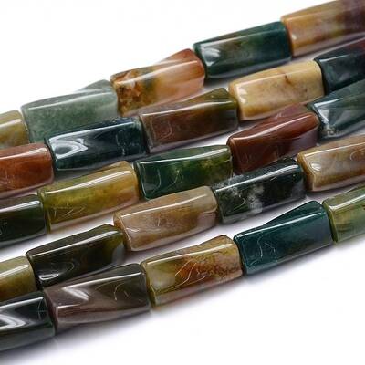 Natural Indian Agate Twist Bead Strands