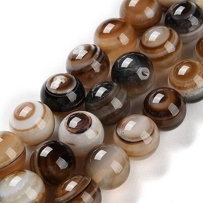 Natural Eye Agate Beads Strands
