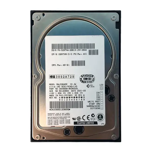 0297HW Dell 36GB Ultra-160 SCSI 10000 3.5-inch Hard Drive
