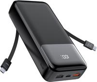 Portable Charger Power Bank - 20000 mAh with Built-in USB-C(22.5W) and iOS(20W) Output Cable, Fast Charging Battery Pack for ...