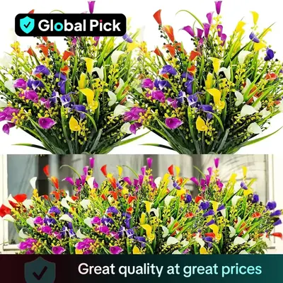 UV Resistant Artificial Calla Lily Flower, 10pcs/set Faux Flower Arrangement, Artificial Bouquet, Synthetic Decorative Lifeli...