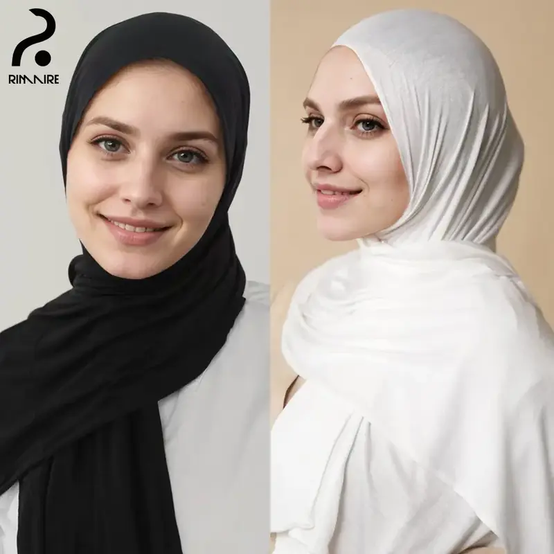 RIMAIRE 2025 Soft Jersey Hijab for Women - Lightweight Stretch Hijab Wrap Set, Fashionable Scarf & Turban for Daily Wear tikt...