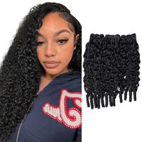 [Wequeen] Burmese Curly Human Hair Bundles Brazilian Quick Weave Budget Friendly 10A Grade Viral Hair Natural Black Color