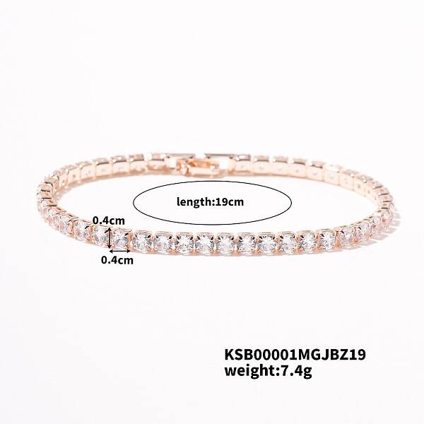 Chic Sparkling Personalized Brass Rhinestone Tennis Bracelet for Women Fashion Statement