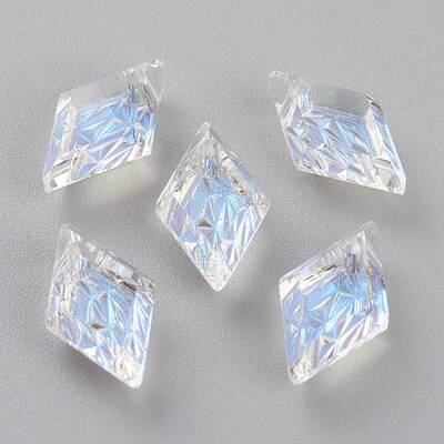 Embossed Glass Rhinestone Pendants