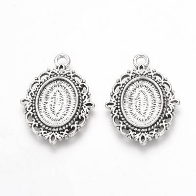 Tibetan Style Alloy Pendant Cabochon Settings