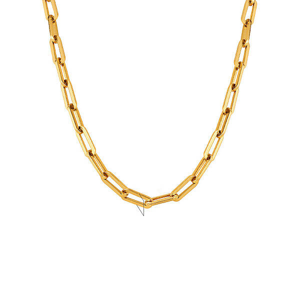 Stainless Steel Paperclip Chain Necklaces for Women