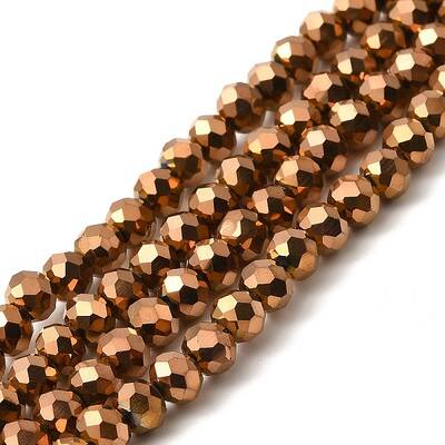 Electroplate Transparent Glass Beads Strands
