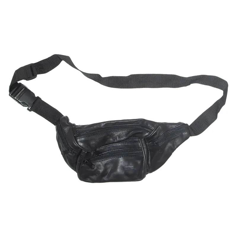Mens Bum Bag Black Faux Leather