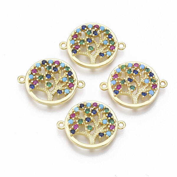 Brass Micro Pave Cubic Zirconia Links connectors