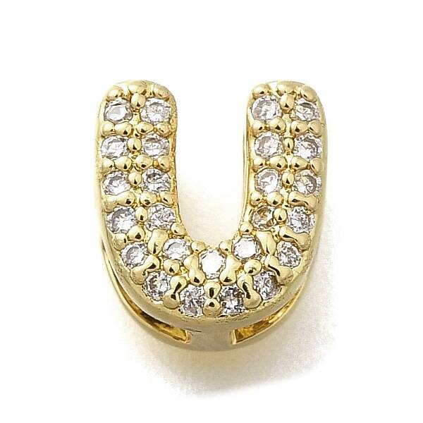 Brass Micro Pave Cubic Zirconia Letter Multi-Strand Links