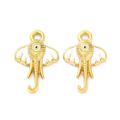 304 Stainless Steel Enamel Elephant Charms