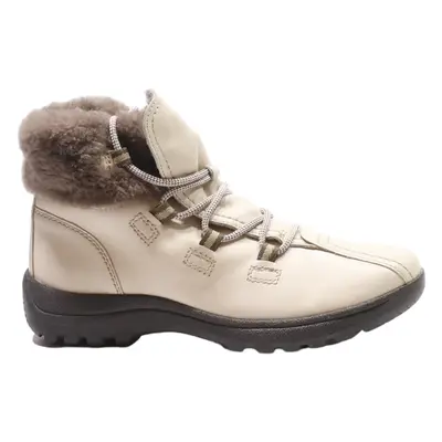 CAPRICE Ankle Boots Beige Leather Womens UK 4