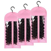 Wig Storage Bag with Hook, 3/5pcs Transparent Dustproof Wig Storage Bag, Hair Extension Holder, Wig Tool, Wigs Accessories fo...