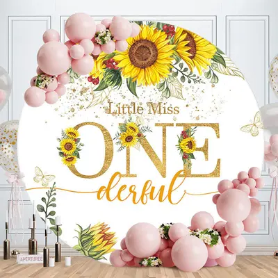 Aperturee White Round Backdrop Cover For Birthday Party | Circle Birthday Backdrop Cover | Circle Background For Party | Happ...