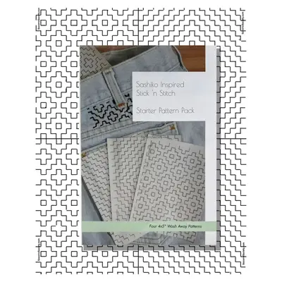 Socorro Society Sashiko Inspired Mending Stick and Stitch Patterns- Starter Pack Stitching for Visible Mending