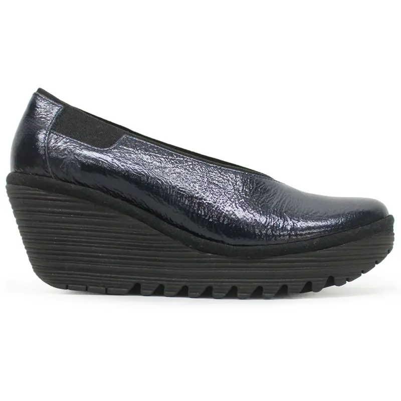 Fly London YOZA438FLY Rock Leather Women's Comfort Shoes - Navy - Size:US 6-6.5 Women