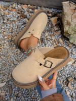 Women's Solid Color Buckle Design Slip on Walking Shoes, Casual Comfortable Non-slip Slip on Shoes for Daily Wear, Female All...