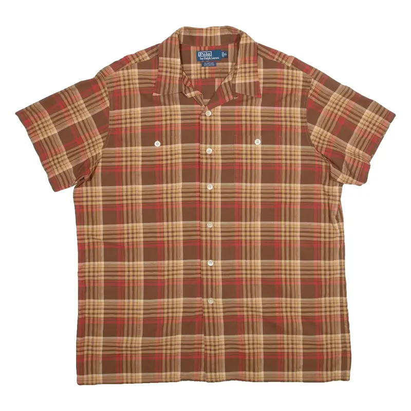 POLO RALPH LAUREN Claxton Mens Shirt Brown Check XL