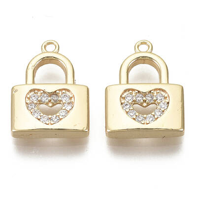 Brass Micro Pave Cubic Zirconia Charms