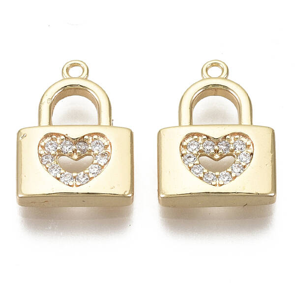 Brass Micro Pave Cubic Zirconia Charms