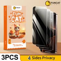 FUNCAT GLOBAL <3PCS> 360° Privacy Screen Protector [4 Sides Privacy]. 'ON SALE for NEW APPLE' Screen film for iPhone 16/15/1...