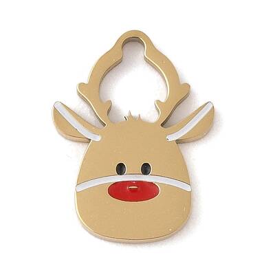 Christmas Theme Ion Plating(IP) 304 Stainless Steel Enamel Pendants
