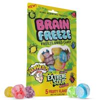 Brain Freeze Warheads Mixed Fruit Dried Candy | Freeze Dried Candy with Warheads Extreme Sour Crunch | Mouth-Puckering Flavor...