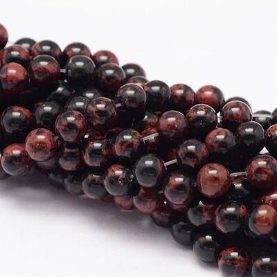 Natural Mahogany Obsidian Beads Strands