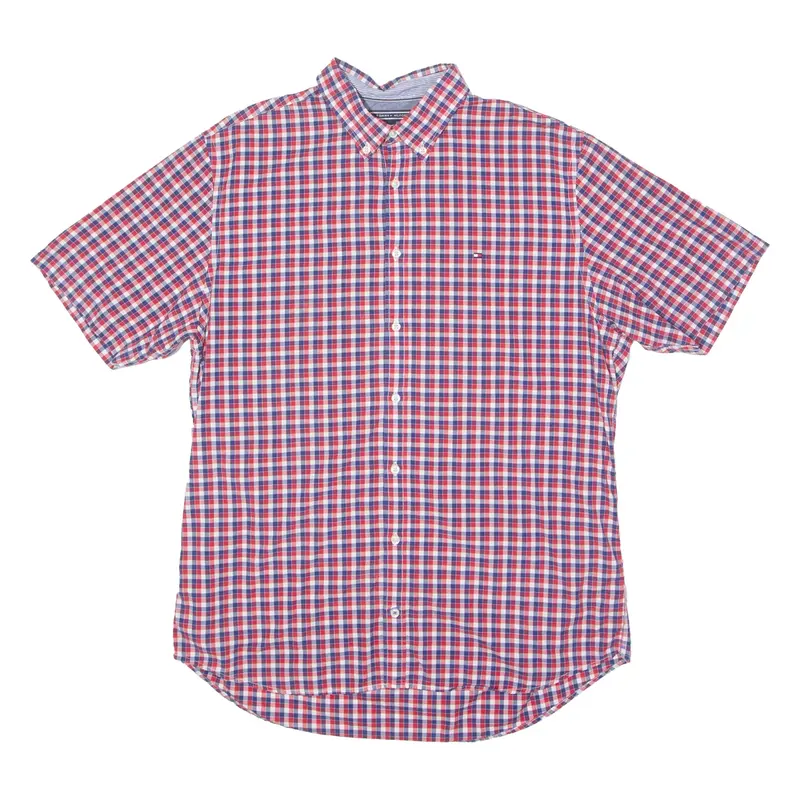 TOMMY HILFIGER New York Fit Mens Shirt Red Check XL