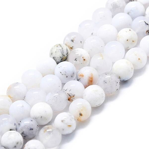 Natural White African Opal Beads Strands