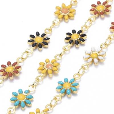 Handmade Brass Enamel Link Chains