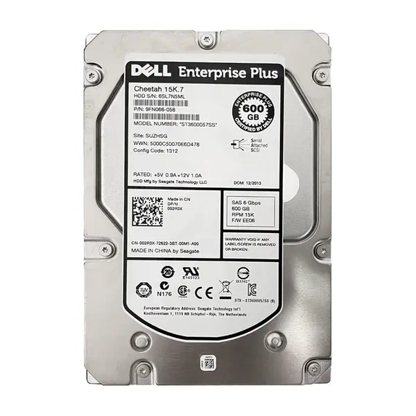 02R3X Dell 600GB 6Gb/s SAS 15000 3.5-Inch Hard Drive