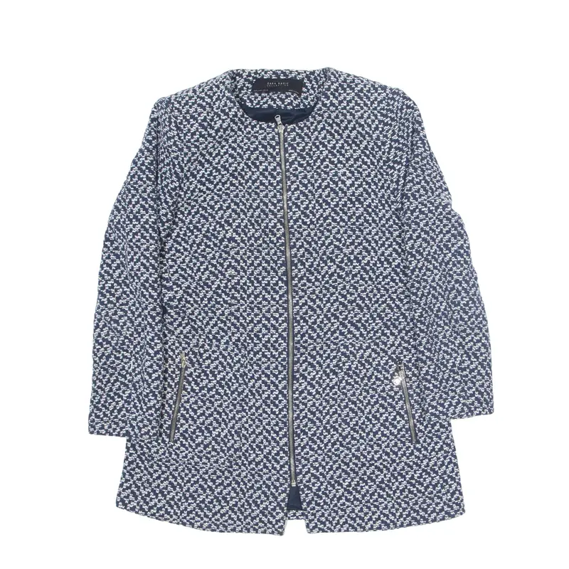 ZARA BASIC Overcoat Jacket Blue Womens L