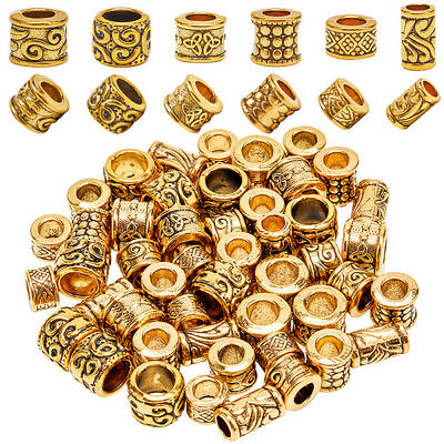 60Pcs 6 Styles Tibetan Style Alloy European Beads