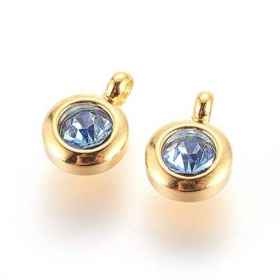 304 Stainless Steel Rhinestone Charms