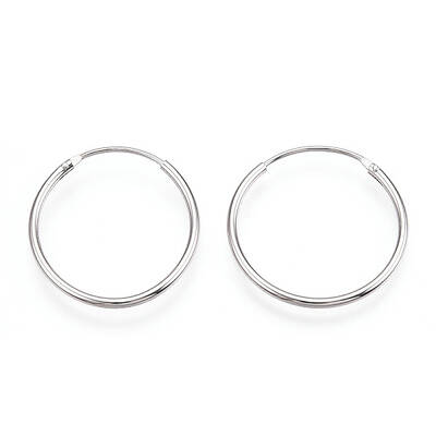 Anti-Tarnish Rhodium Plated 925 Sterling Silver Earring Hoop