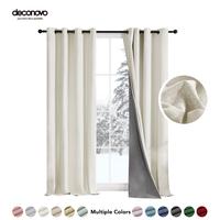 Deconovo 100% Linen Blackout Curtains (2 Panels) – Thermal Insulated, Energy Efficient, Soft Texture, Wavy Drapes for Livin...