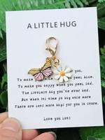 Butterfly & Daisy Design Keychain, Cute Keychain for Women & Men, Fashion Accessories for Daily Use, Perfect Gift for Any Occ...