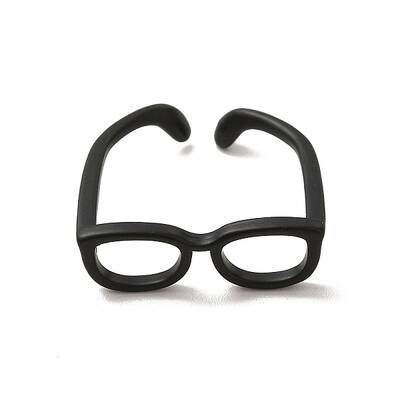 Brass Glasses Frame Open Cuff Ring for Women