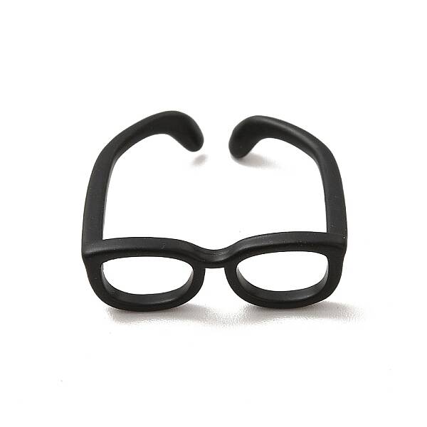 Brass Glasses Frame Open Cuff Ring for Women