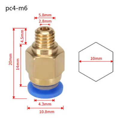 PTFE Tube Pneumatic Connectors